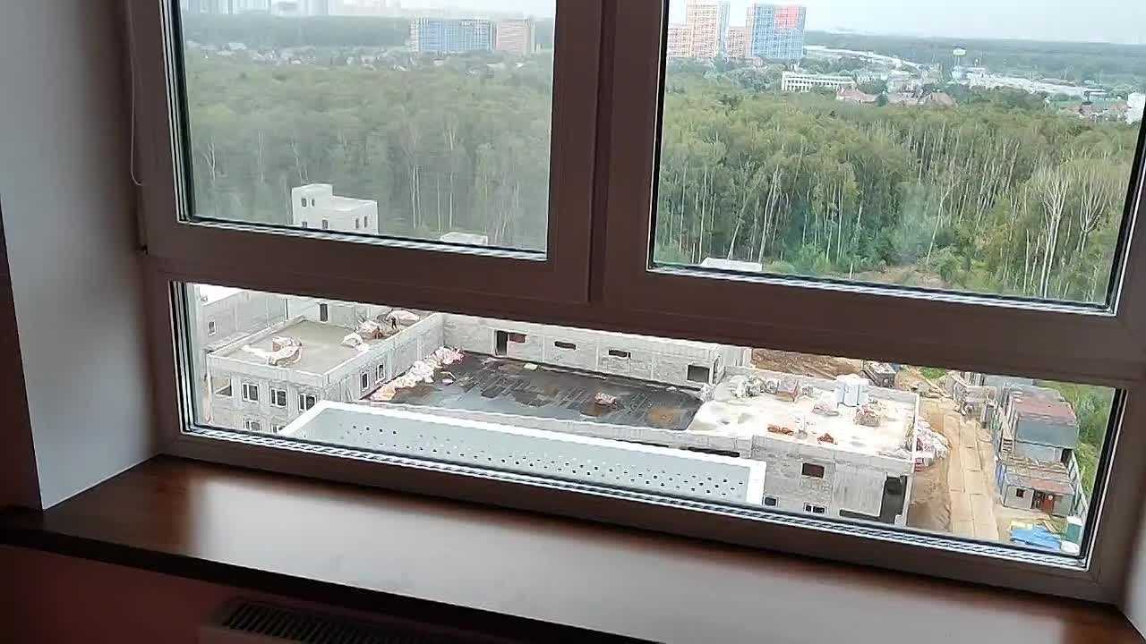 Откосы и подоконник витраж vpl орех.